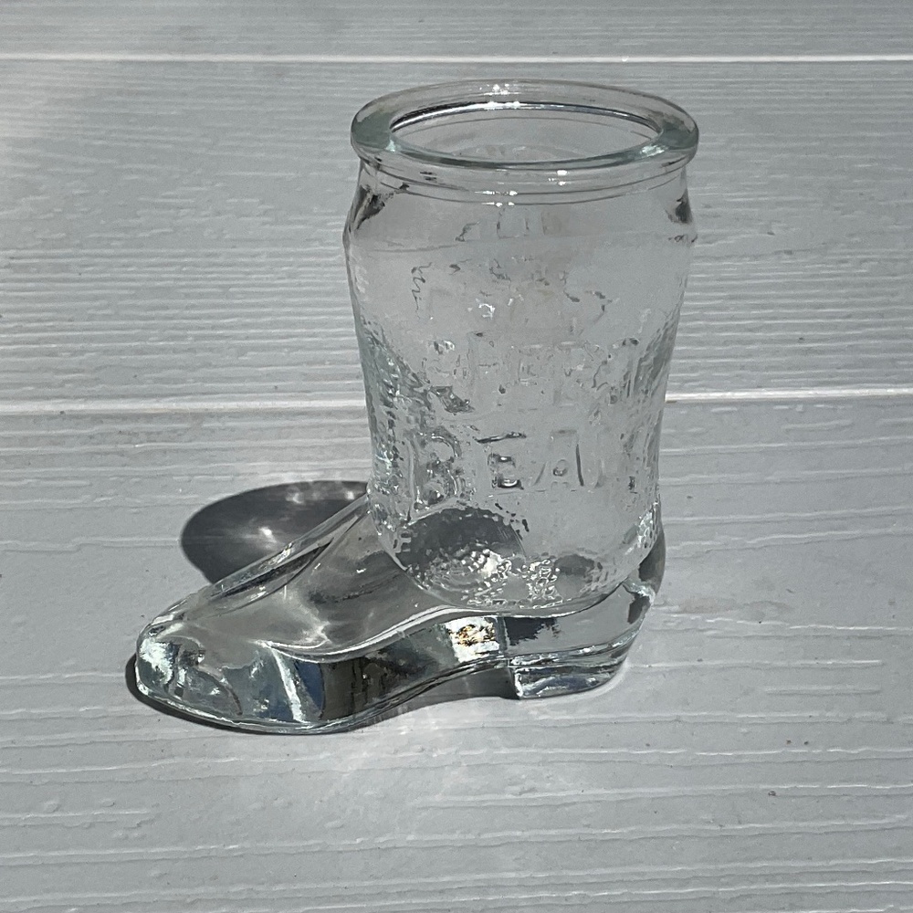 Jim Beam Shot Glasses Gentleman Boot 1970’s 3” tall
